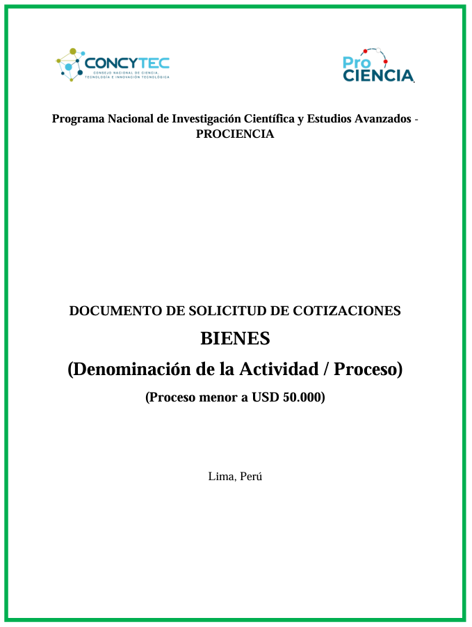 Anexo N° 5.1 SDC Simplificada para Adquisición de Bienes de hasta USD 50,000