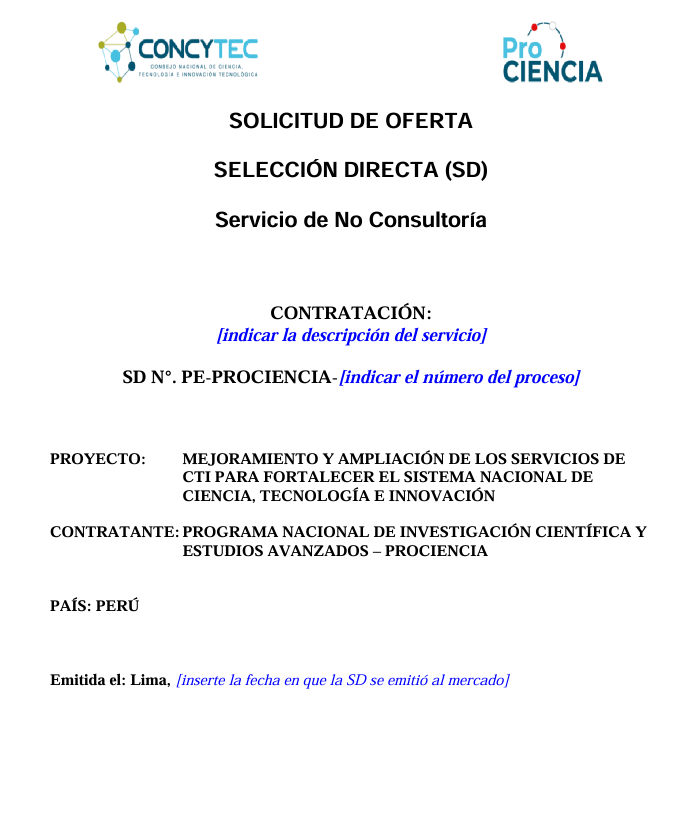 Anexo N° 5.5 SDO Selección Directa de servicios de no-consultoría
